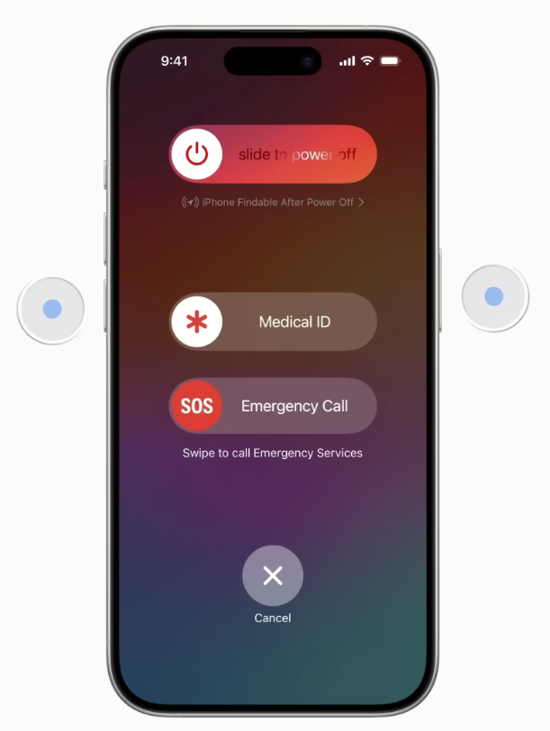 iPhone with Face ID button locations